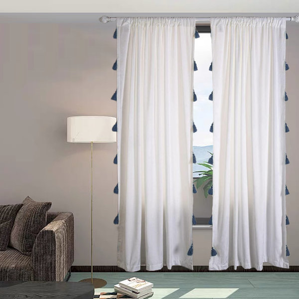 Frifoho Velvet Handmade Tassel Curtain Room Darkening Ther Velvet Room
